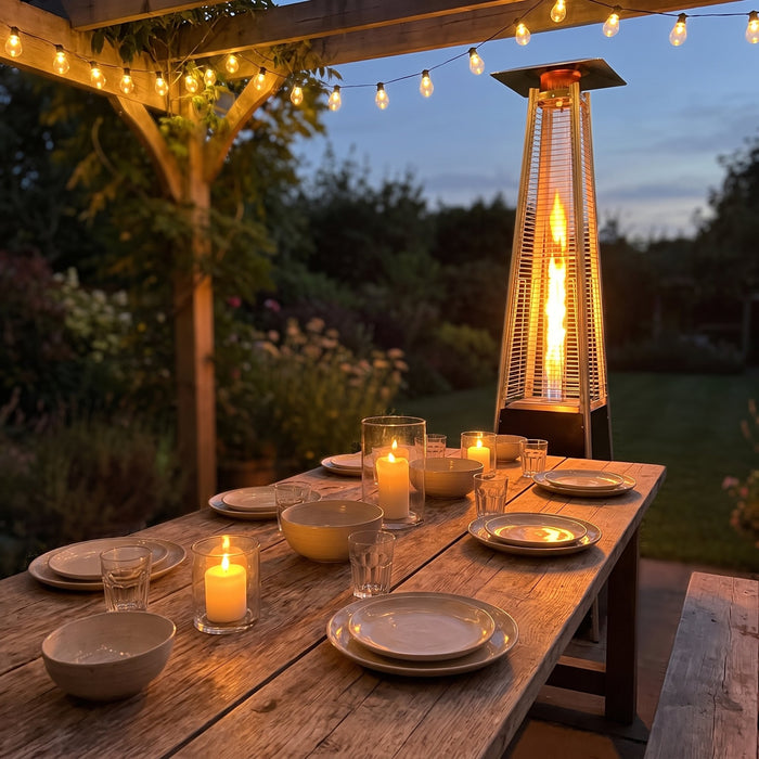 Dinner outside in October.
