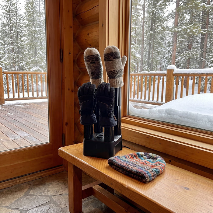 Ski gloves dry by lunch.