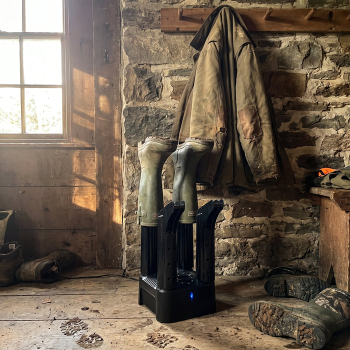 Tall rubber boots fit fine.