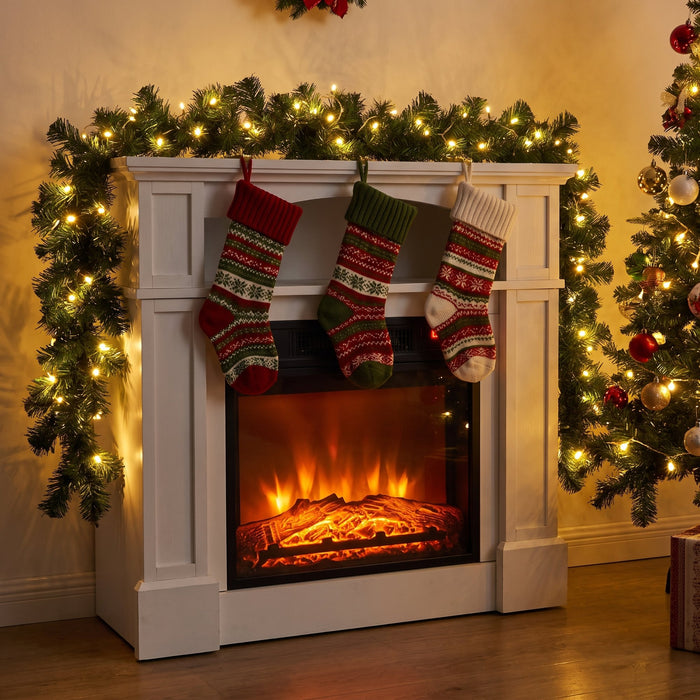 Stockings on the mantel at last.