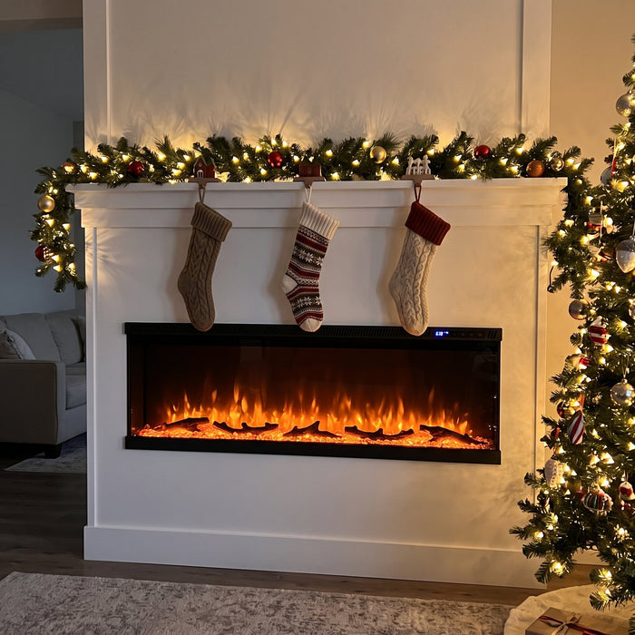 Stockings and a glowing flame.