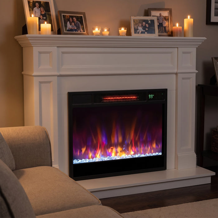 Our mantel finally has a fire in it.