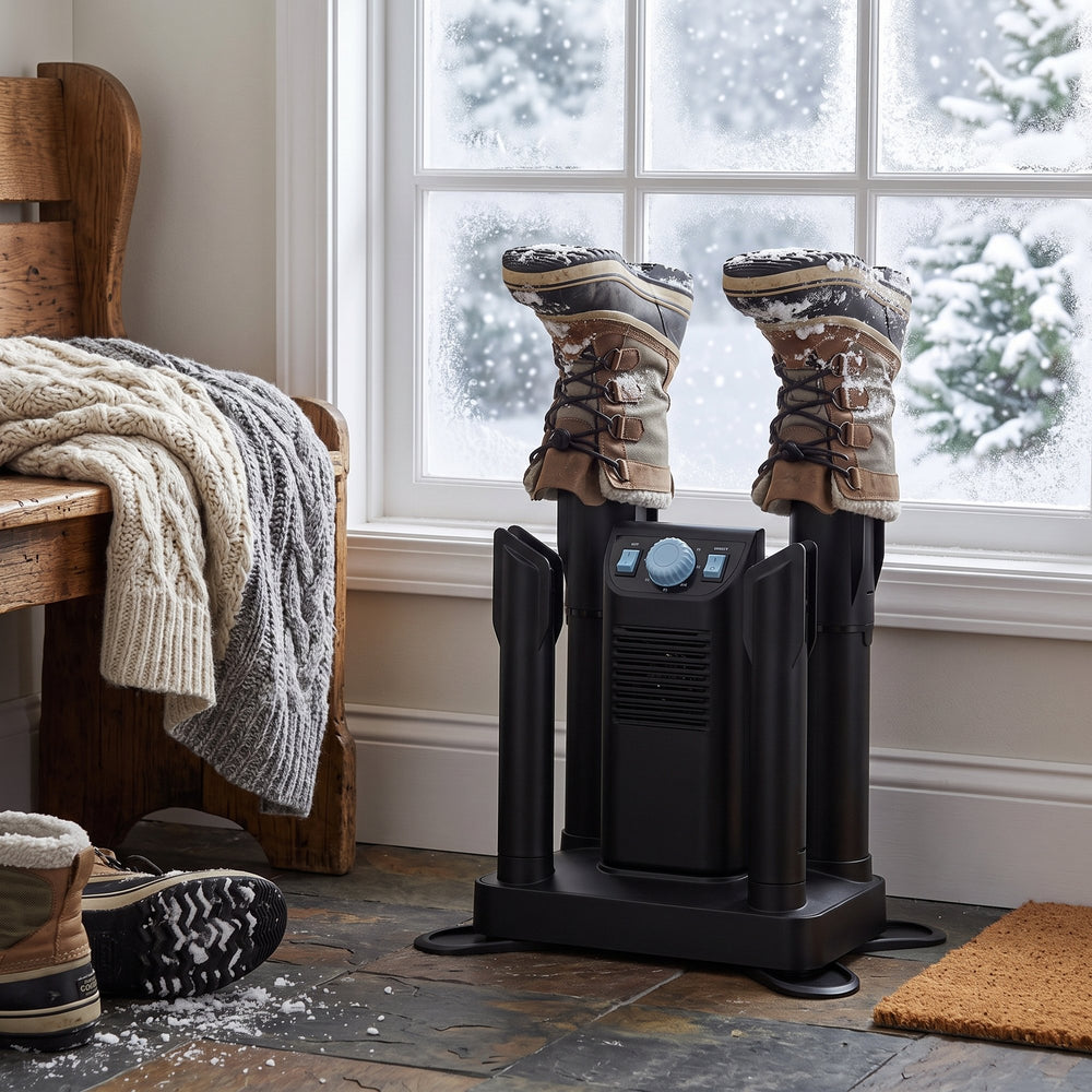 Wet Boots In. <em>Warm Boots Out.</em>