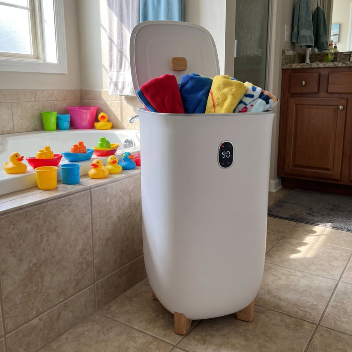 Warm towels for all three kids.