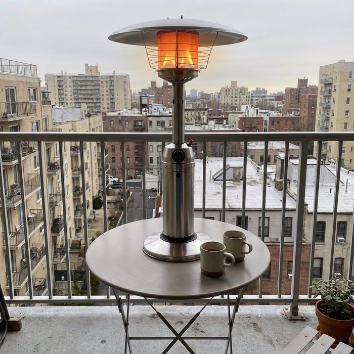 Perfect size for a small apartment balcony.