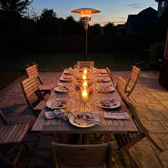 Backyard dinner parties run late now.