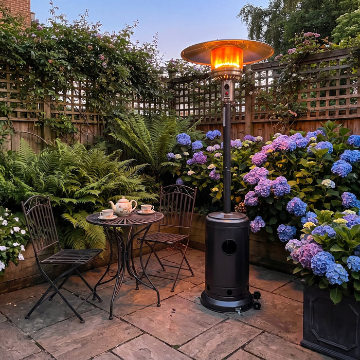 Our garden terrace is finally usable in fall.