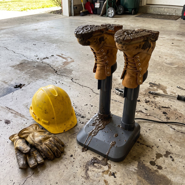 Work boots dry after every shift.