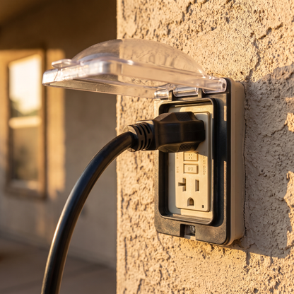 Plug in outdoor GFCI outlet