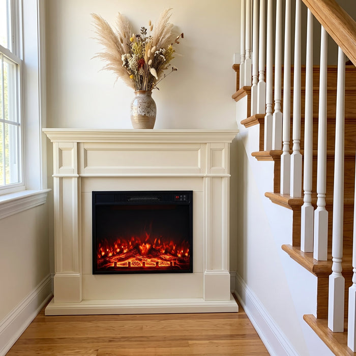 Our mantel has a fire again.