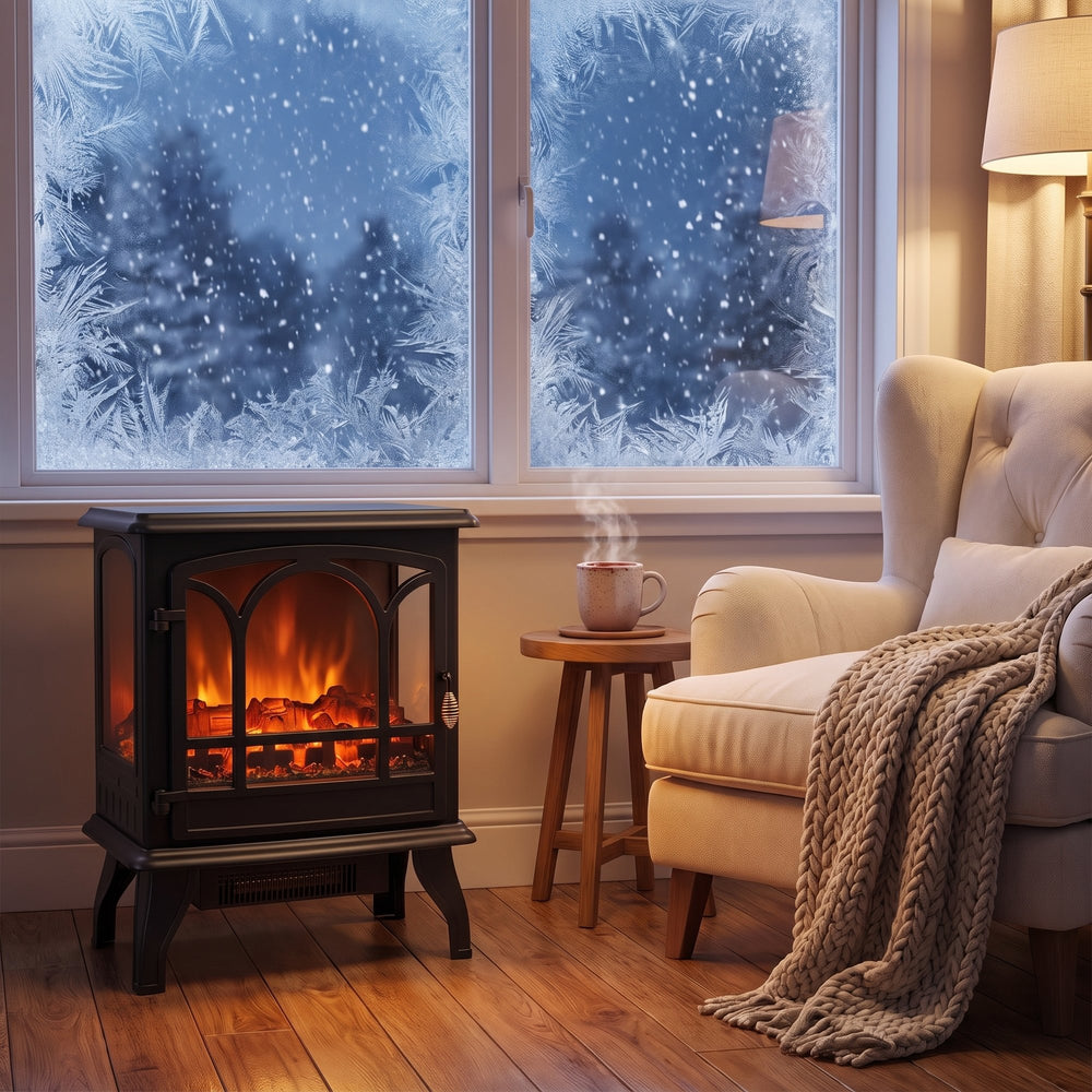 The Charm of a Wood Stove. <em>None of the Work.</em>