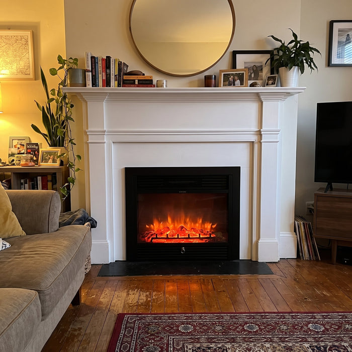 Our mantel finally has a fire.