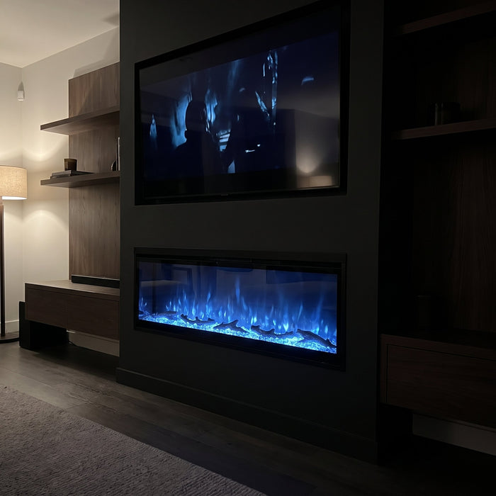 Blue flame for movie night.