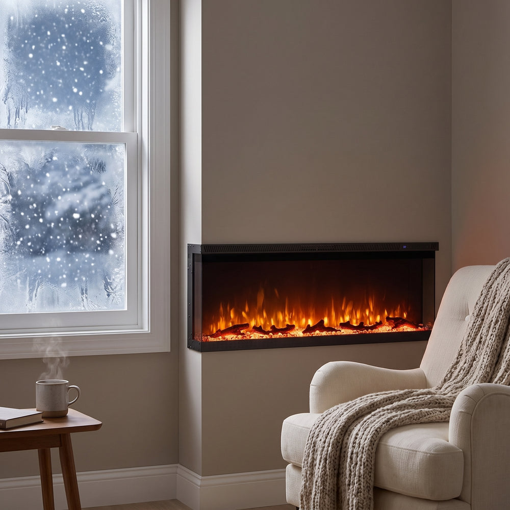 A Modern Fireplace. <em>No Chimney Needed.</em>
