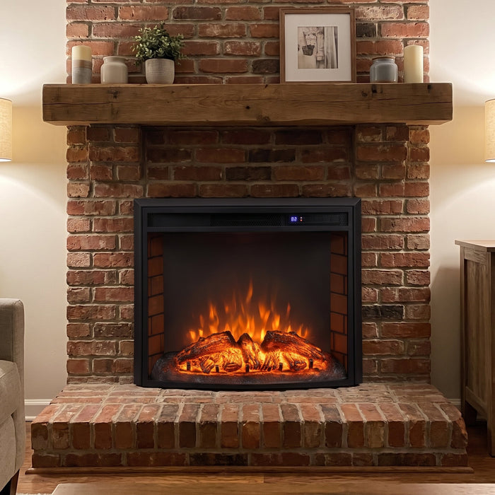 Our old brick fireplace is back.