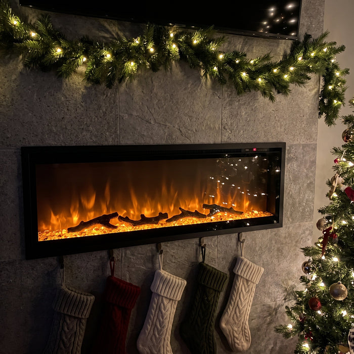 Christmas by the fire.