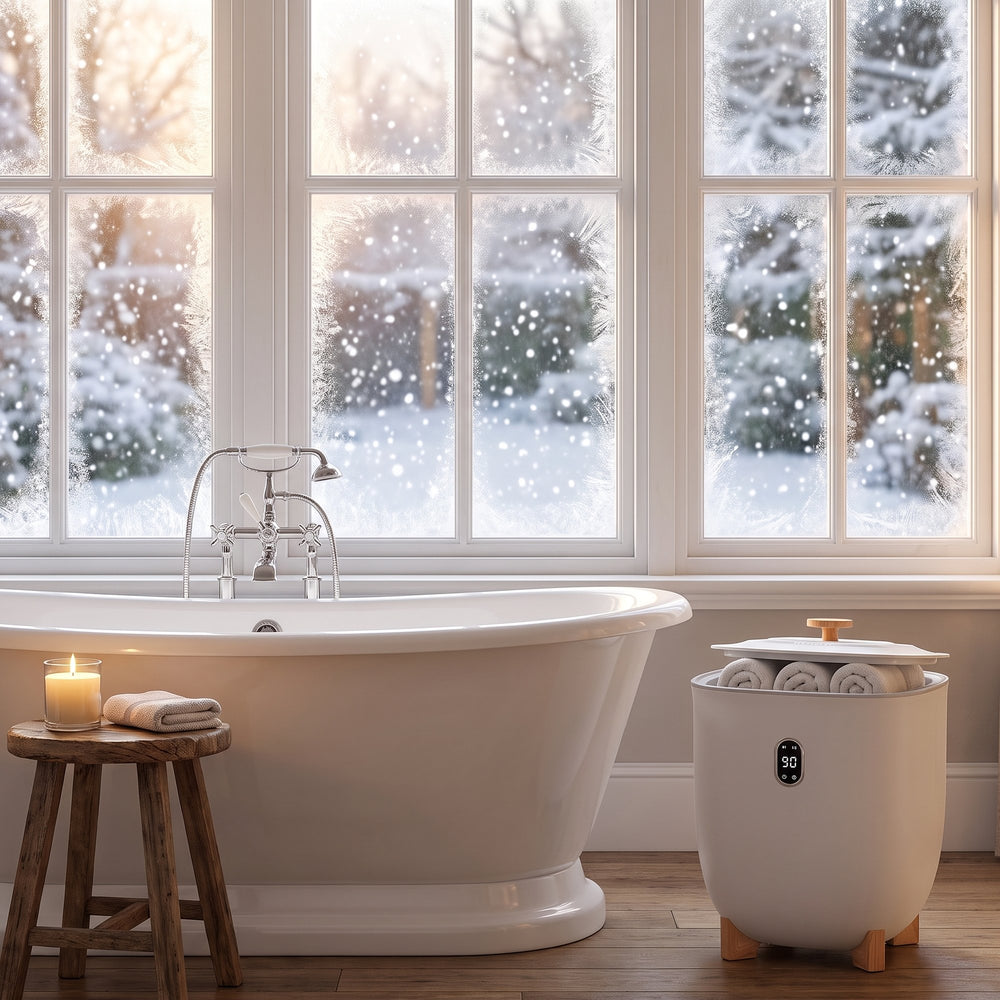 Spa-Warm Towels. <em>For Both of You.</em>