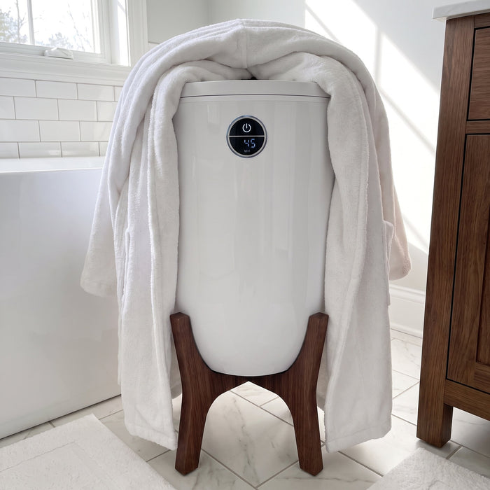 Warm robe every morning.